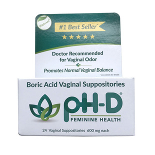 美国防反复妇科硼酸phd胶囊内塞PH-D栓剂 Feminine平衡酸碱凝胶