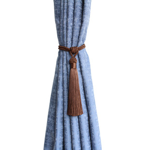 玫瑰金捆窗帘绑带简约现代巧克力色小穗流苏装饰配件绑窗帘扣卧室