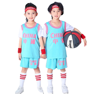 夏季儿童篮球服套装男女童宝宝幼儿园六一表演服中小学生训练球衣