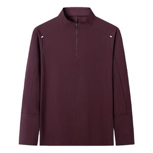 男士立领半拉链卫衣春秋薄款速干弹力运动长袖t恤套头打底衫上衣