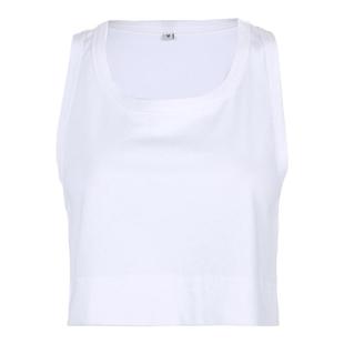H家 欧美基础宽松网红款工字背心女短款休闲运动百搭白色上衣打底
