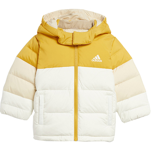 Adidas/阿迪达斯正品冬季新款婴童拼色休闲保暖连帽羽绒服IN5225