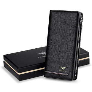 保罗真皮男士钱包长款2025商务纯牛皮钱夹卡包大容量多功能手拿包