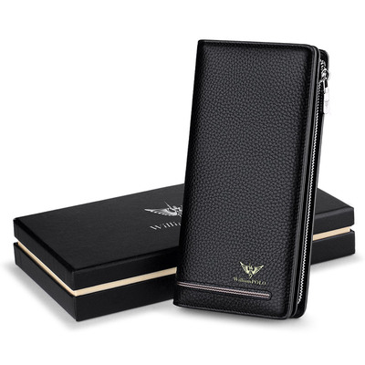 保罗男士钱包纯牛皮多功能