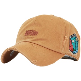 韩国代购Flipper鸭舌帽子女潮 秋冬大号做旧字母刺绣情侣棒球帽男