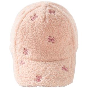 戴维贝拉儿童毛绒帽子男童2025秋冬新款运动棒球帽女童保暖鸭舌帽