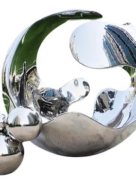 大型不锈钢雕塑定制镂空镜面拉丝园林景观异形户外公园落地摆件