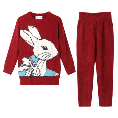 贝妍冬季保暖半边绒新婚情侣睡衣