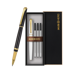英雄签字笔刻字定制logo商务高档金属中性笔男士女士办公宝珠笔高颜值圆珠笔高端礼品私人送礼盒会议纪念品