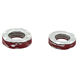 S925纯银散珠配件锤纹圆环盘缠银圈垫片隔片隔珠DIY穿绳珍珠手链