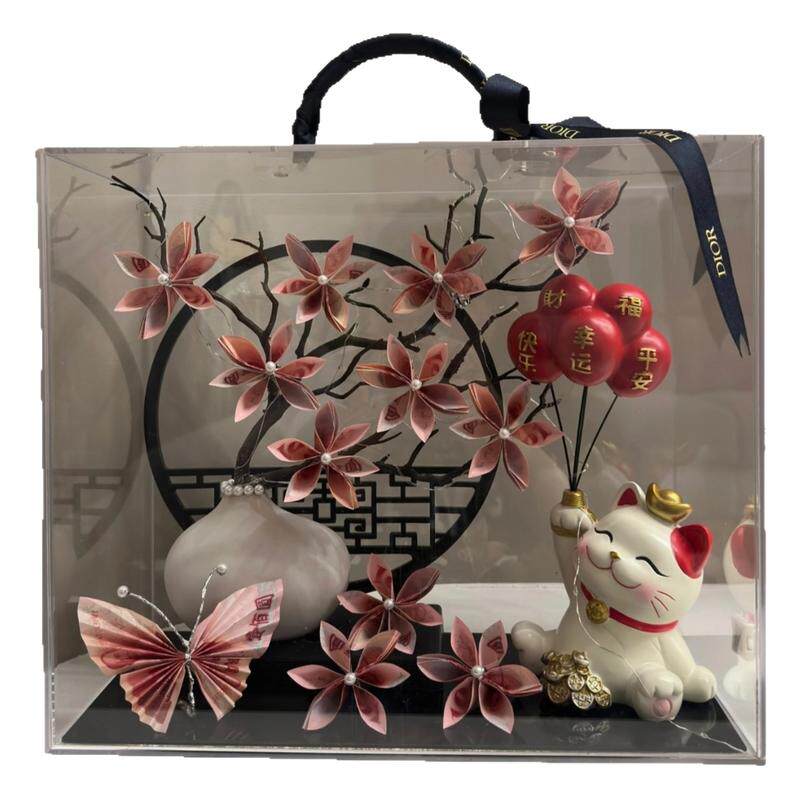 亚克力手提礼盒有钱花DIY材料包
