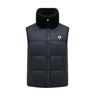 JOTT女士羽绒马甲冬季保暖羽绒服立领休闲毛领上衣时尚两面穿马夹