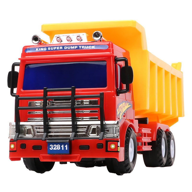 力利惯性工程车大号翻斗车运输卡车货车货柜车儿童玩具汽车模型男