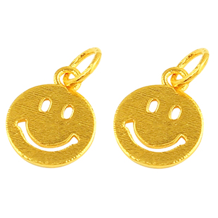 金佛爷18K实心古法金錾刻小吊坠提溜挂件老金手串配饰DIY手链配件