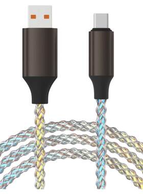 狼蛛七彩发光USB-typec数据线