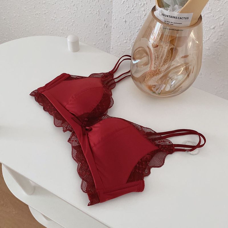 红色内衣套装结婚新娘本命年女内裤小胸聚拢无痕文胸大红酒红婚庆