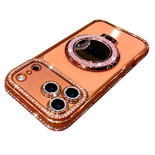 奢华边钻适用于苹果17手机壳iPhone 17pro自带镜头膜iphone17promax高级感磁吸补妆镜支架Air防摔保护套女款