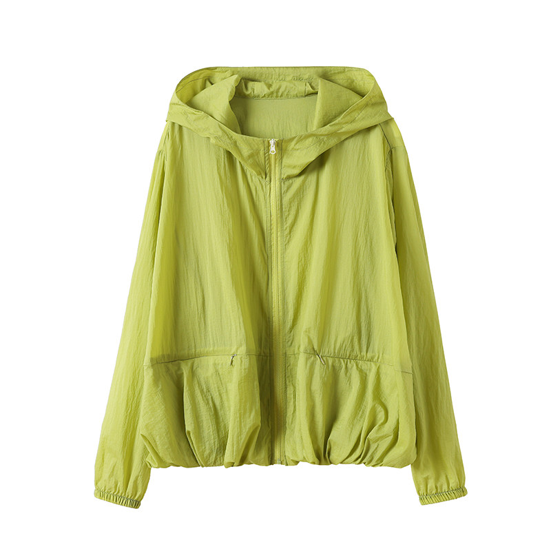 绿色防晒衣女款户外防晒服薄外套