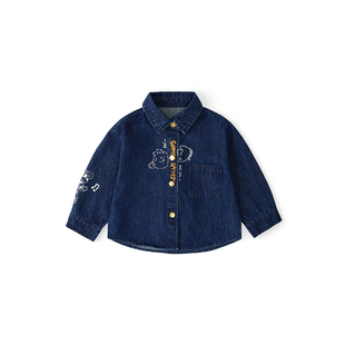 男童牛仔衬衫婴儿衣服春装春秋2026新款婴儿女童宝宝春季上衣外套