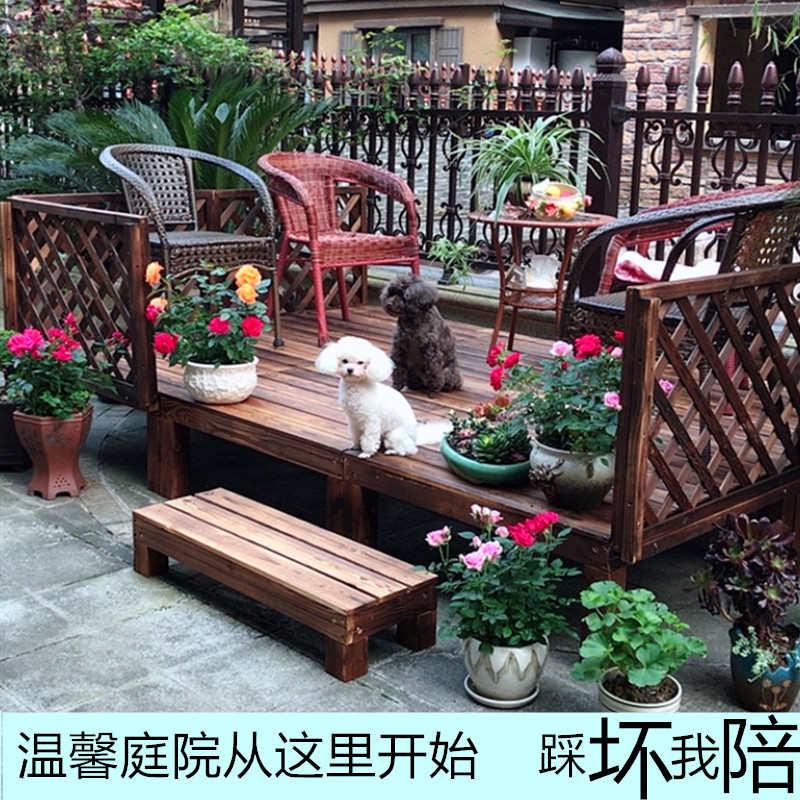 户外阳台防腐木地板庭院舞台实木平台花园榻榻米台阶防水地板组合