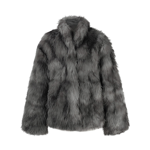 ESEK仿白狐皮草外套女2025新款环保皮草外套女毛茸茸环保皮草外套