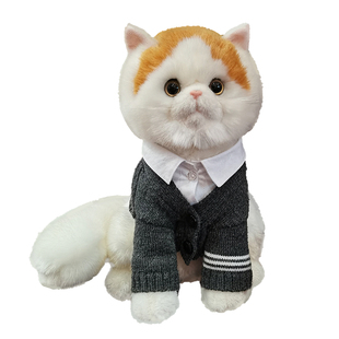 尖点日系仿真柔软可爱加菲英短蓝白胖橘猫咪毛绒玩具布偶公仔礼物