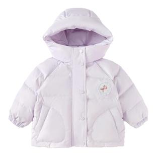 【迪士尼IP】巴拉巴拉儿童羽绒服女童短款连帽外套2025冬新款童装