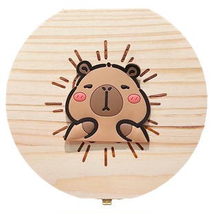 儿童乳牙收纳盒男孩防氧化胎毛牙齿收藏盒实木质密封换牙纪念盒子