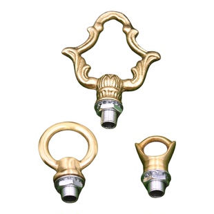 黄铜开口闭口吊环加粗承重吊灯挂钩配件水晶灯吸顶盘防锈户外吊钩