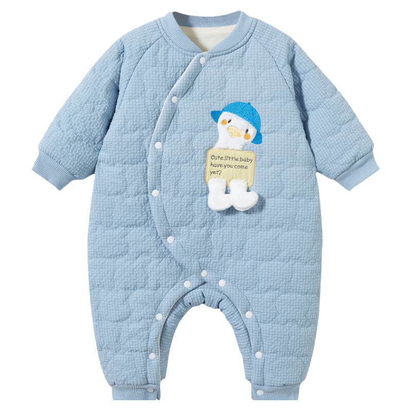 婴儿连体衣春秋冬加厚外出衣服