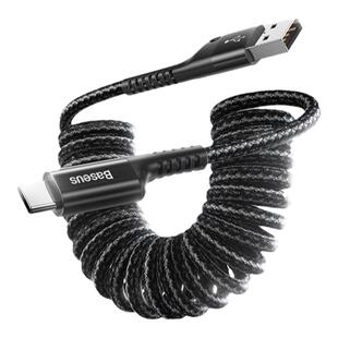 倍思车载carplay弹簧伸缩数据线适用苹果iPhone16充电线iPhone15promax手机汽车摩托车usb转typec快充Hicar线