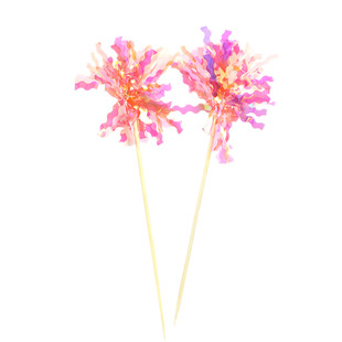 ins韩风流苏炫彩雨丝礼花竹签生日蛋糕装饰插件派对甜品装扮摆件