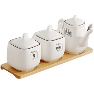 面馆专用醋壶辣椒罐餐桌小醋瓶商用饭馆陶瓷调料罐套装餐厅酱油瓶