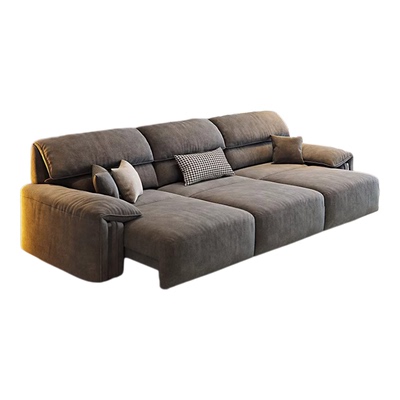 奶油风布艺多功能电动沙发床