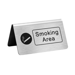 禁止吸烟提示牌温馨桌面立式桌牌订制酒店室内请勿抽烟立牌定制不锈钢餐厅饭店数字已预订桌号牌点餐展示摆台