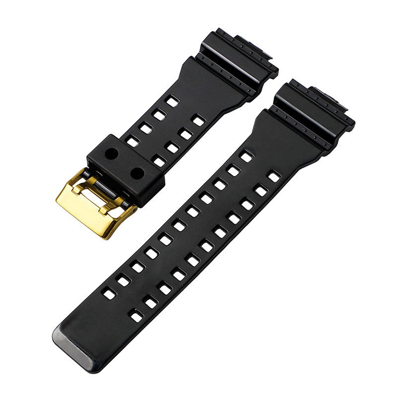 casio沐时替换g-shock卡西欧表带ga110手表带配件黑金100男款140