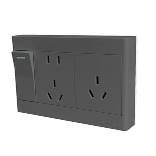 锦迈明装一开八孔单双控开关插座超薄家用16安三孔热水器墙壁插座