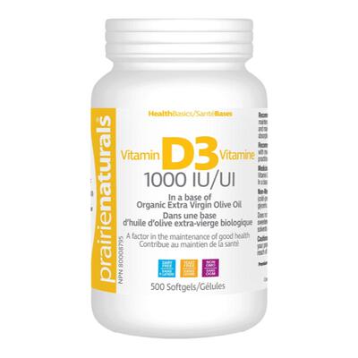 现货 加拿大Prairie Naturals Vitamin D3 维生素D3 1000UI