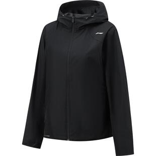 李宁外套女子跑步健身2026新品连帽防风服上衣春季梭织运动风衣