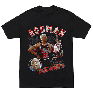 罗德曼樱木美式短袖原创嘻哈ins潮篮球纯棉青春流行小众宽松版长T