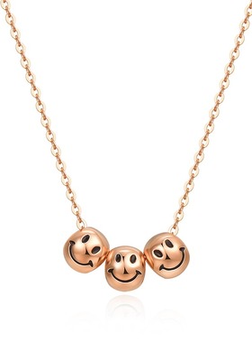 笑口常开纯银项链女款生日礼物