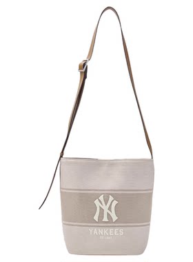 MLB 新款男女情侣通勤百搭复古NY标单肩斜挎水桶包 3ABMB015N