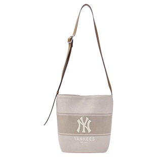 MLB 新款男女情侣通勤百搭复古NY标单肩斜挎水桶包 3ABMB015N