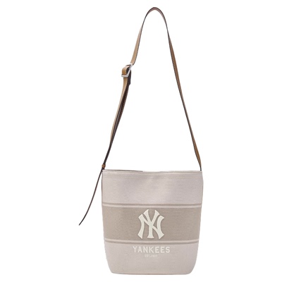 MLB 新款男女情侣通勤百搭复古NY标单肩斜挎水桶包 3ABMB015N