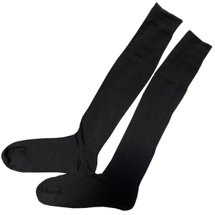 凹凸先生商务保暖袜长筒护膝保暖男袜纯棉素面黑色袜高筒袜简约棉