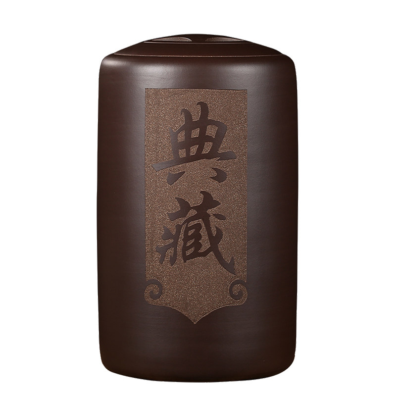 紫砂茶叶罐宜兴原矿大号家用普洱茶饼罐特大码陶瓷密封储存茶叶缸