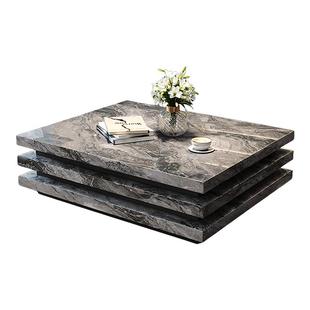 政府补贴意式极简轻奢大理石岩板方形茶几客厅家用大小户型高级感