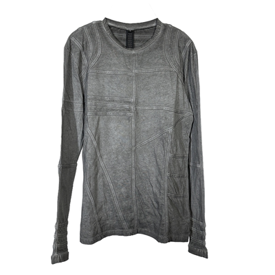 废土修身解构扎染春秋纯棉灰色T