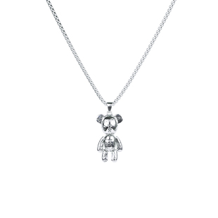 个性活动反战和平小熊项链男潮百搭钛钢长款男生毛衣链卫衣男款