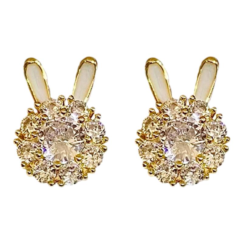 本命年可旋转小兔子耳钉小众设计感小巧精致可爱耳环2025年新款潮
